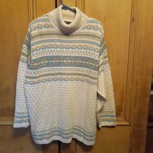 Design & Co Lane Bryant Fair Isle Nordic Turtle Neck Sweater Size 22/24 (T-329)
